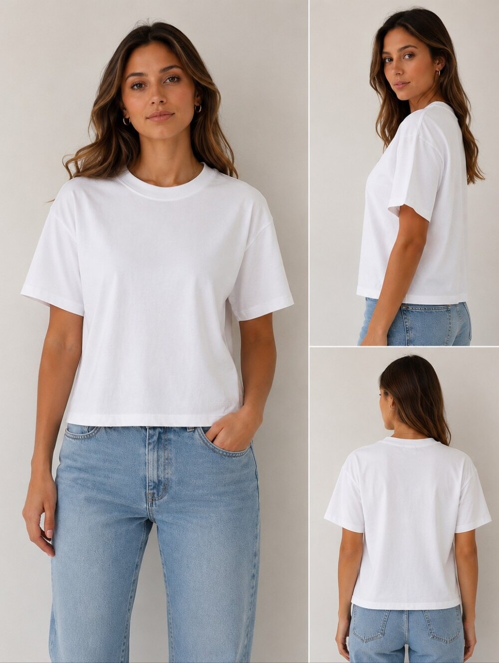 Calvin Klein Performance Boxy Cropped Tee Bundle White and Heather Gray Set Of 2